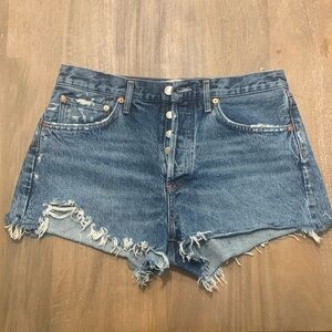 EUC AGOLDE Parker Hi Rise Medium Cuttoff Denim Short